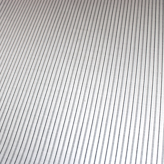 3 Metres Breathable Poly-Cotton T-shirt Striped Suiting Fabric - 55" Ivory & Grey