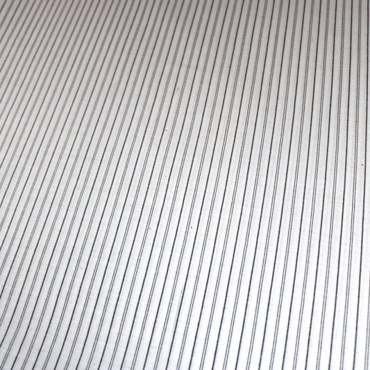 3 Metres Breathable Poly-Cotton T-shirt Striped Suiting Fabric - 55" Ivory & Grey