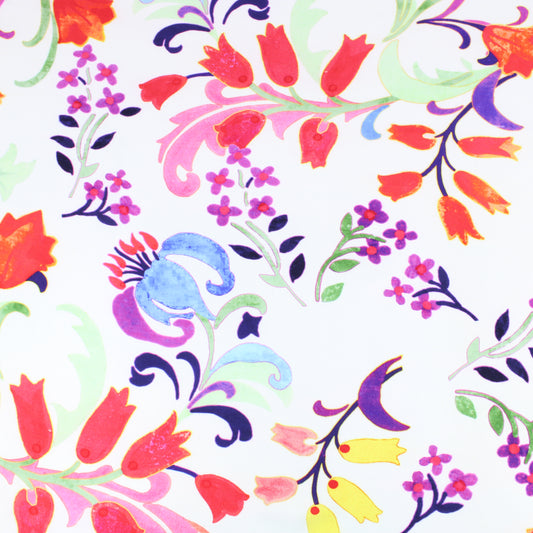 3 Metre Soft Floral Dress-Viscose - 55" Wide Cream