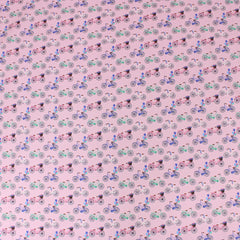 Dressmakers Quality Floral Cotton Poplin - Bicycle - 55" Wide Dark Pink