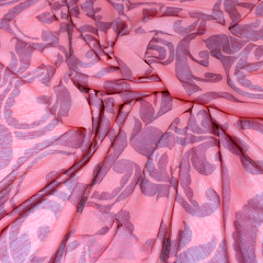 3 Metres Super Light-Weight Floral Burnout Jersey 55" Wide Rose Pink