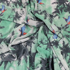 3 Metres Luxury Lounge-Wear Palm Slinky Jersey  - 55" Green