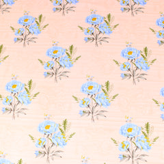 3 Metres Soft Floral 100% Cambric Cotton Lawn - Dahlia - 44" Wide Peach