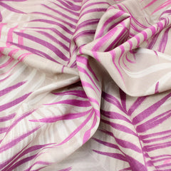 3 Metres Luxury Furnishing Heavy Floral Satin  55" Wide Pink Palm