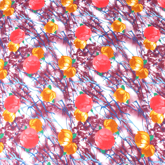 3 Metre Luxury Floral Cotton Lawn - 60" Wide Purple