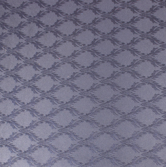 3 Metre Luxury Metallic Floral Brocade - 55” Wide Navy