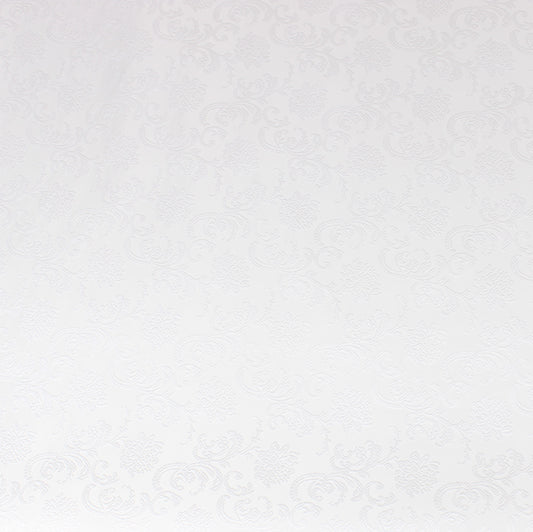 3 Metre Luxury Metallic Floral Brocade - 55” Wide White