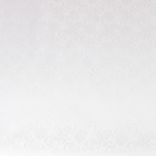 3 Metre Luxury Metallic Floral Brocade - 55” Wide White