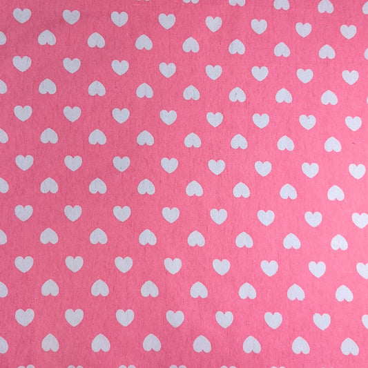 3 Metres Brushed Cotton Blend Fabric- Hearts