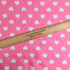 3 Metres Brushed Cotton Blend Fabric- Hearts