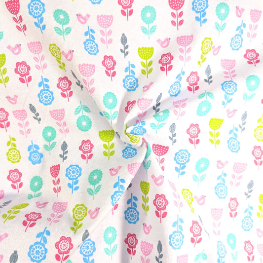 3 Metres Brushed Cotton Blend Fabric- Floral