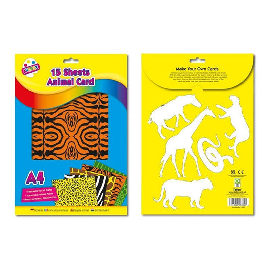A4 Animal Card Sheets (15 Assorted Designs) - Pound A Metre