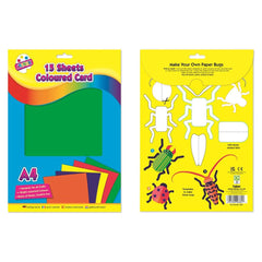 A4 Plain Card Sheets (15 Assorted Colours) - Pound A Metre