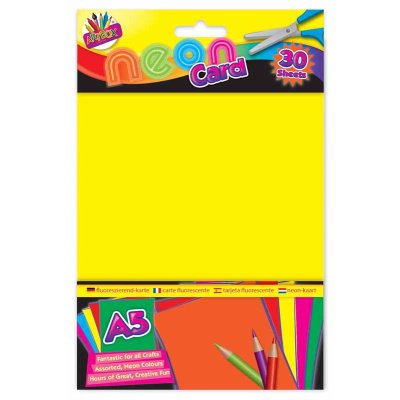 A5 Neon Card Sheets (15 Assorted Colours) - Pound A Metre