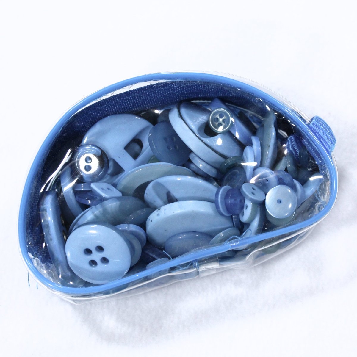 Assorted Button Pouch 75g- Blue - Pound A Metre