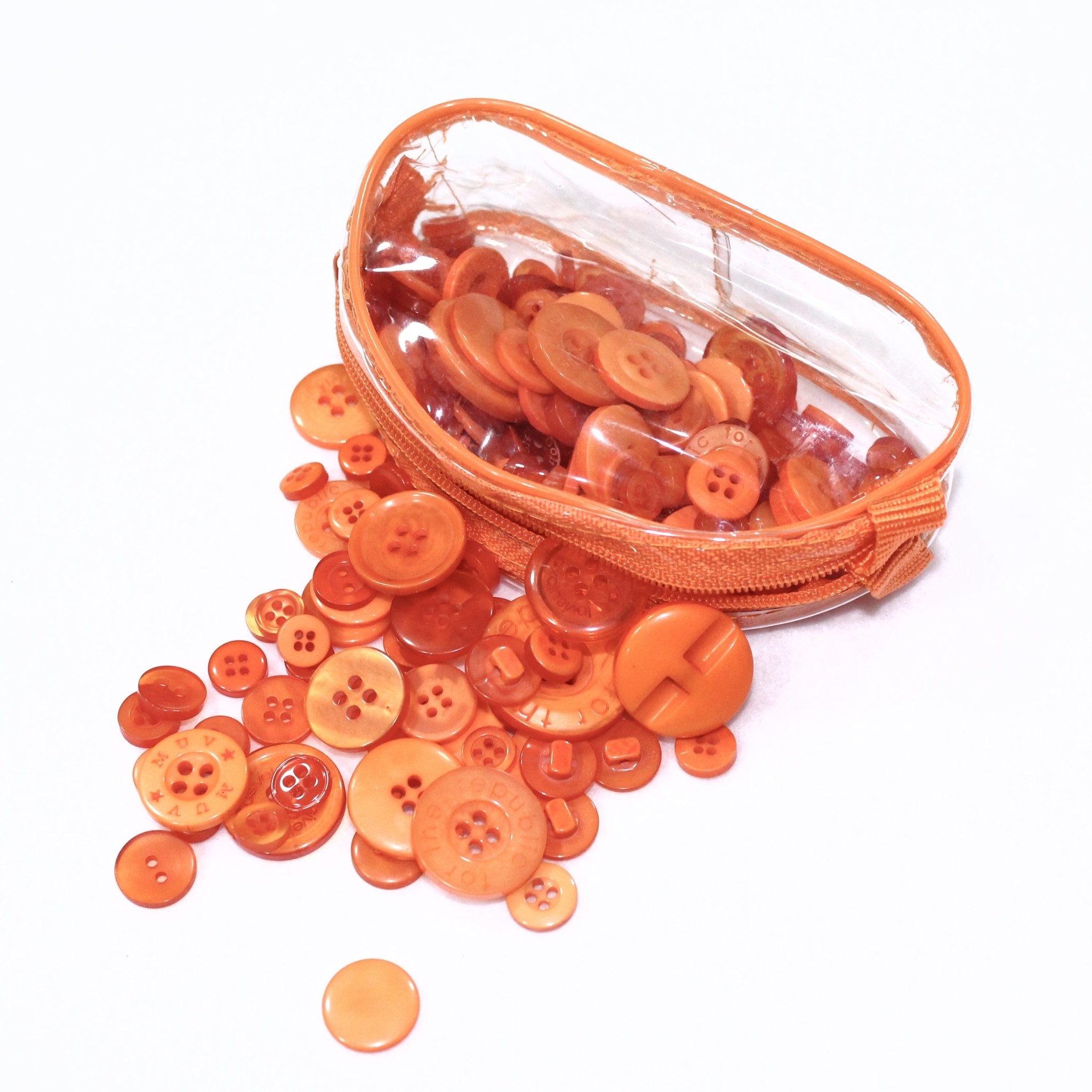 Assorted Button Pouch 75g- Orange - Pound A Metre