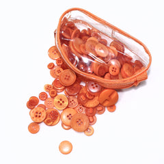 Assorted Button Pouch 75g- Orange - Pound A Metre