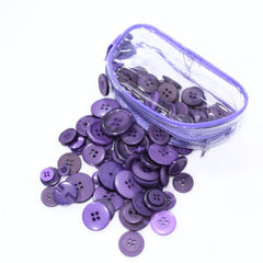 Assorted Button Pouch 75g- Purple - Pound A Metre