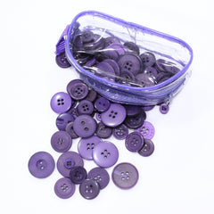 Assorted Button Pouch 75g- Purple - Pound A Metre