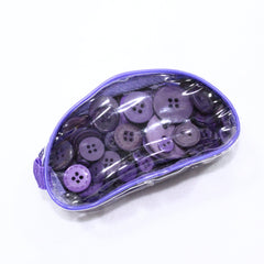 Assorted Button Pouch 75g- Purple - Pound A Metre