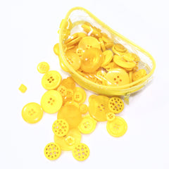Assorted Button Pouch 75g- Yellow - Pound A Metre