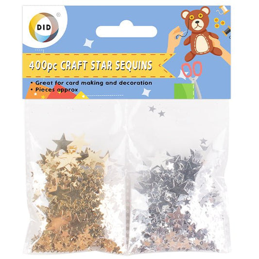 Assorted Gold & Silver Craft Star Sequins- 400pc - Pound A Metre