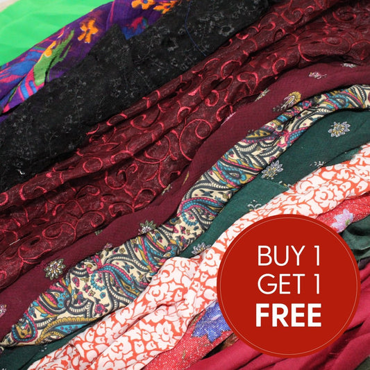 BUY 1 GET 1 FREE 1kg Mixed Remnants Fabric Bag- Huge Variety - Pound A Metre