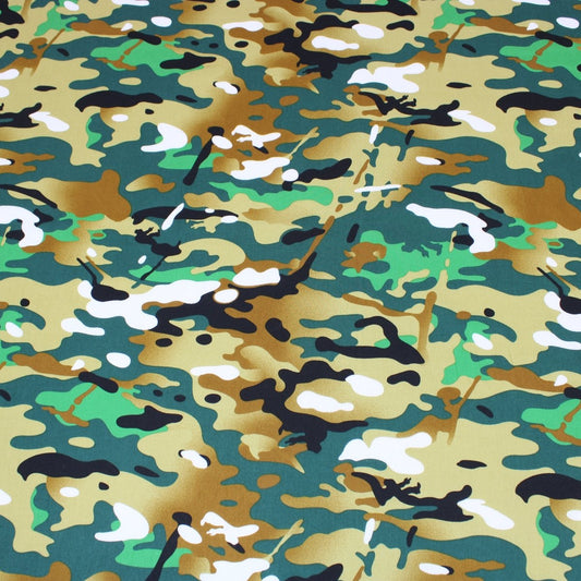 Classic Camouflage Cotton Poplin 55" Wide Green - Pound A Metre