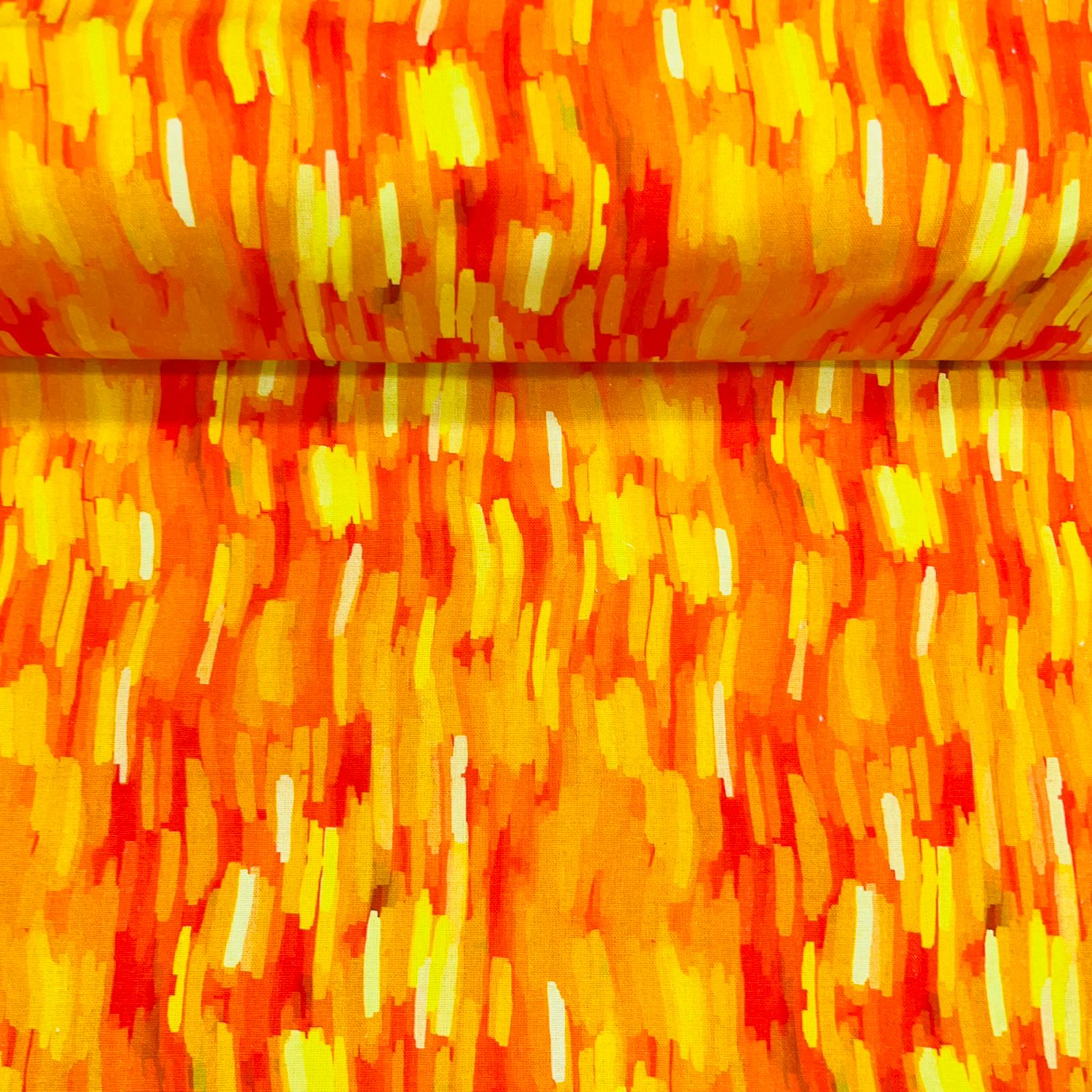 Digital Print 100% Cotton, Artist Collection, 'Strokes-Sunset', 44" Wide - Pound A Metre