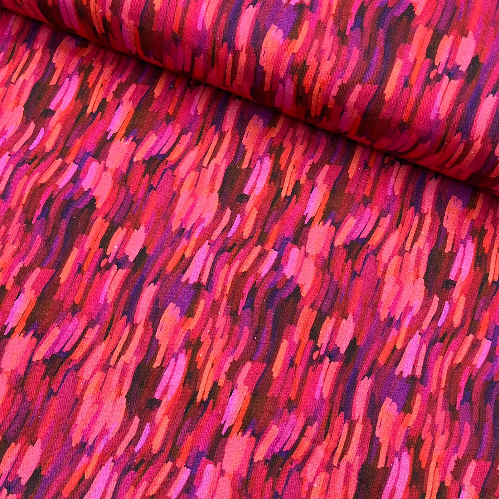 Digital Print 100% Cotton, Artist Collection, 'Strokes-Valentine', 44" Wide - Pound A Metre