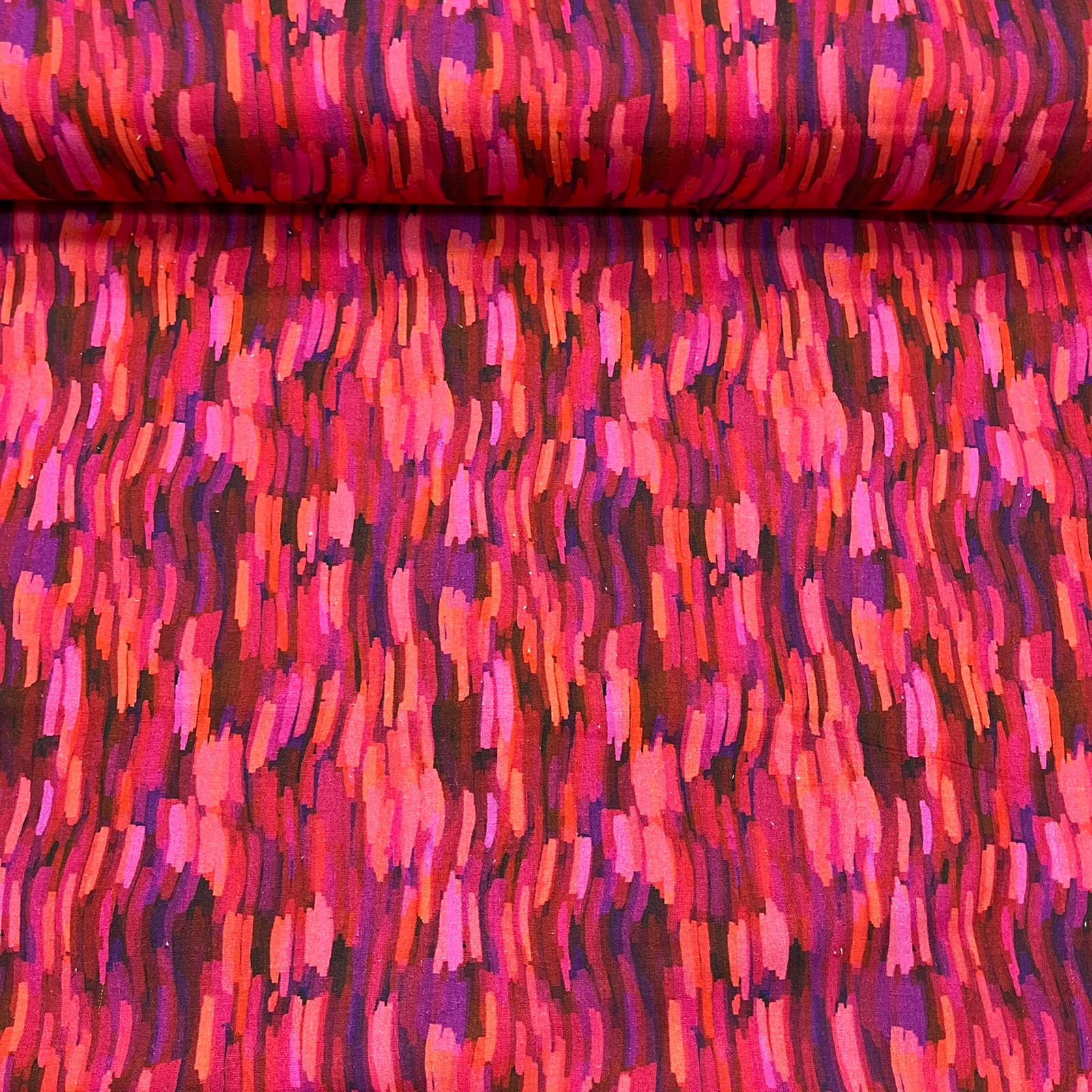 Digital Print 100% Cotton, Artist Collection, 'Strokes-Valentine', 44" Wide - Pound A Metre