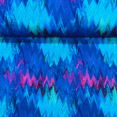 Digital Print 100% Cotton, Artist Collection, 'Wave-Electric', 44" Wide - Pound A Metre