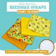 DIY Beeswax Wrap Kit- 4 Cotton Fat Quarters + 200g Beeswax (Honey, I'm Home) - Pound A Metre