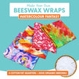 DIY Beeswax Wrap Kit- 4 Cotton Fat Quarters + 200g Beeswax (Watercolour Fantasy) - Pound A Metre