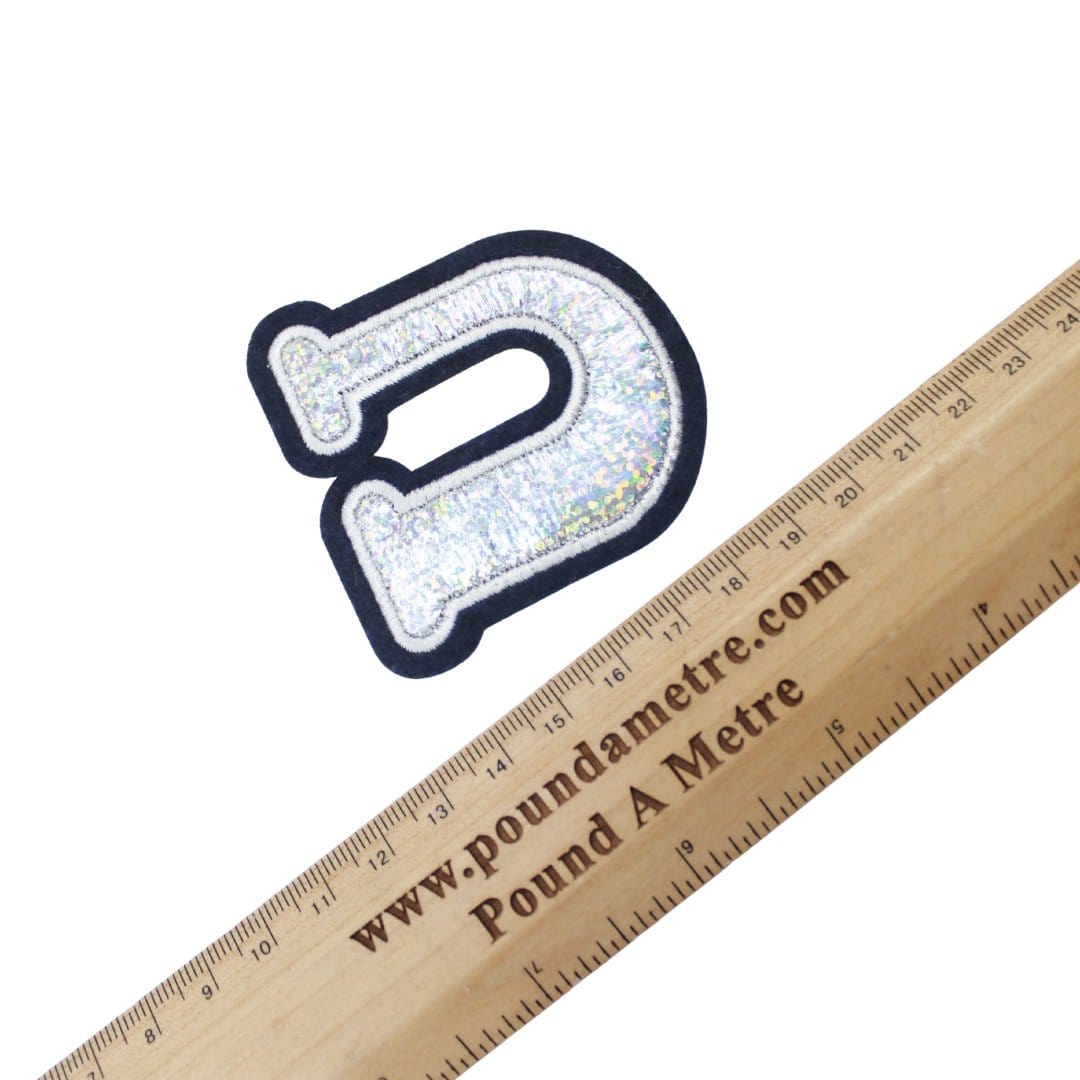 Pound A Metre Fabric Motif - Iron Or Sew On Glittered Badges - U