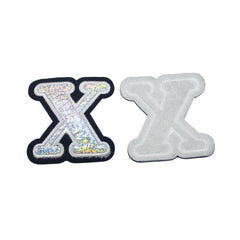 Fabric Motif - Iron Or Sew On Glittered Badges - X - Pound A Metre