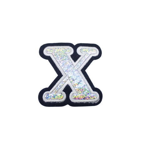 Pound A Metre Fabric Motif - Iron Or Sew On Glittered Badges - X