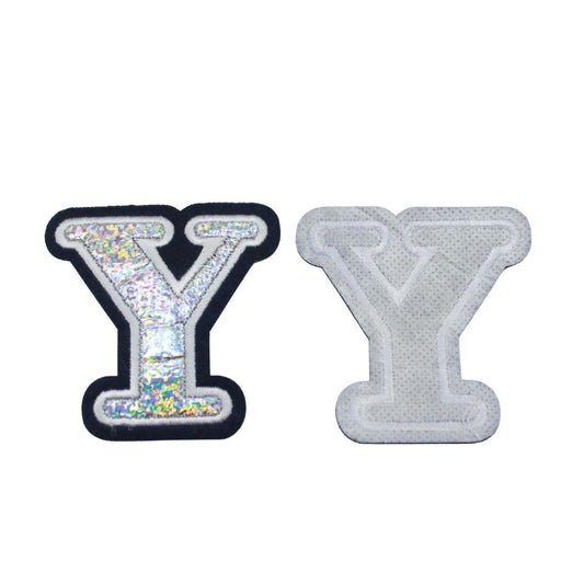 Fabric Motif - Iron Or Sew On Glittered Badges - Y - Pound A Metre