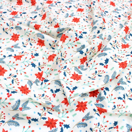 Pound A Metre Full Metre Festive Quilting Cotton 44" Wide Decorative - Off White