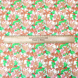 Pound A Metre Full Metre Festive Quilting Cotton 44" Wide Gingerbread- White