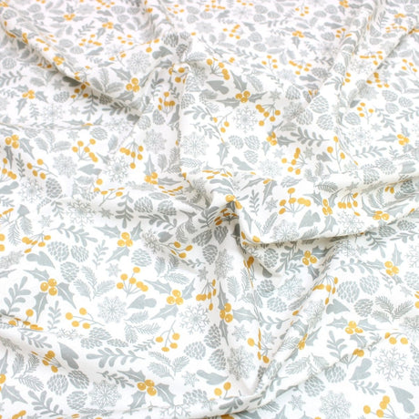 Pound A Metre Full Metre Festive Quilting Cotton 44" Wide Mistletoe - Off White