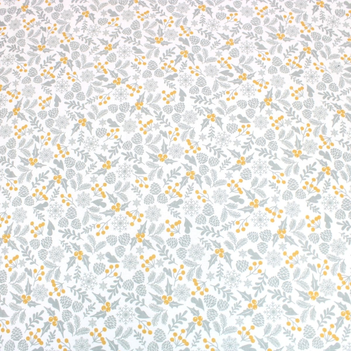 Pound A Metre Full Metre Festive Quilting Cotton 44" Wide Mistletoe - Off White