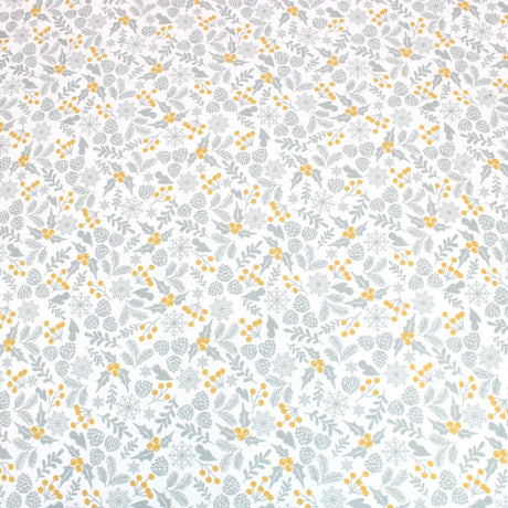 Pound A Metre Full Metre Festive Quilting Cotton 44" Wide Mistletoe - Off White