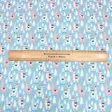 Pound A Metre Full Metre Festive Quilting Cotton 44" Wide Snow Llamas - Cadet Blue