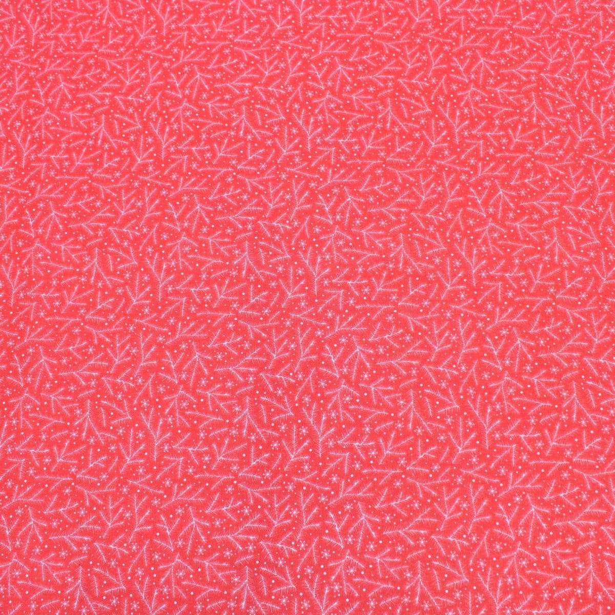 Pound A Metre Full Metre Festive Quilting Cotton 44" Wide Snowflake - Red