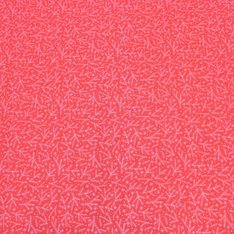 Pound A Metre Full Metre Festive Quilting Cotton 44" Wide Snowflake - Red