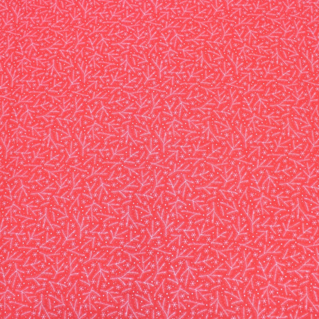 Pound A Metre Full Metre Festive Quilting Cotton 44" Wide Snowflake - Red