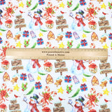 Pound A Metre Full Metre Festive Quilting Cotton 44" Wide Snowman & Gifts