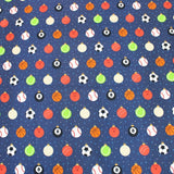 Pound A Metre Full Metre Festive Quilting Cotton 44" Wide Sporty Bauble - Navy
