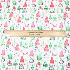 Festive Quilting Cotton 44" Wide Under Christmas Gnome - Pound A Metre